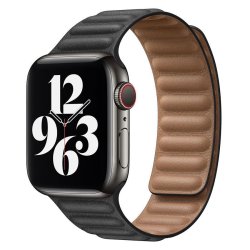 Lippa Apple Watch Magnetisk Lderrem 42/44/45/49 - Sort