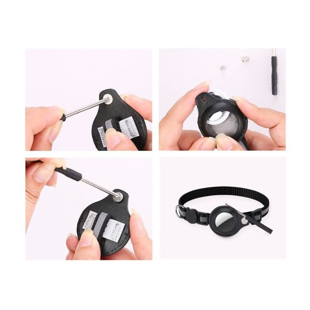 Lippa katthalsband fr AirTag och Smart Finder, 2232 cm, svart