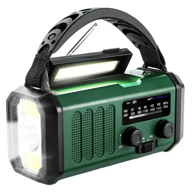 Lippa FM Ndradio / Solcelle Powerbank 10.000 mAh, grn