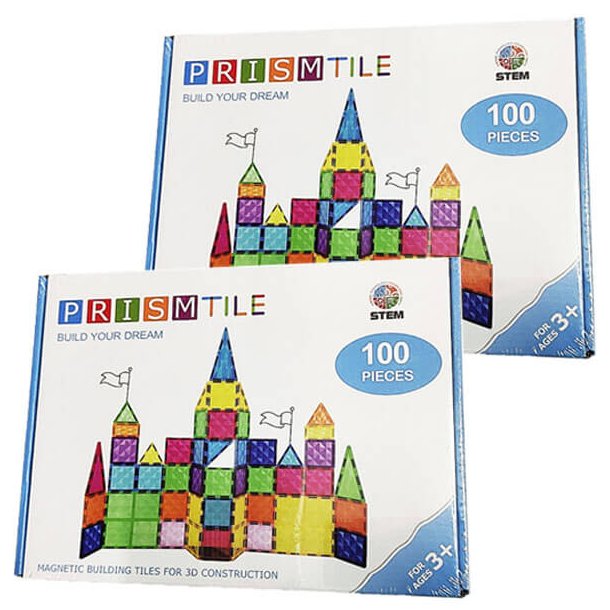 Magnetic Tiles byggesæt - Sampak, 2 x 100 dele