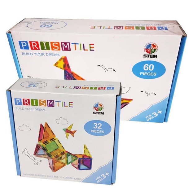 Magnetic Tiles byggesæt - Sampak, 32 + 60 dele