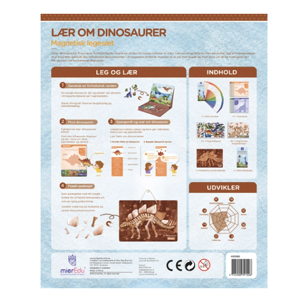 mierEdu Kreativt magnetisk legesæt - Dinosaur (DA)