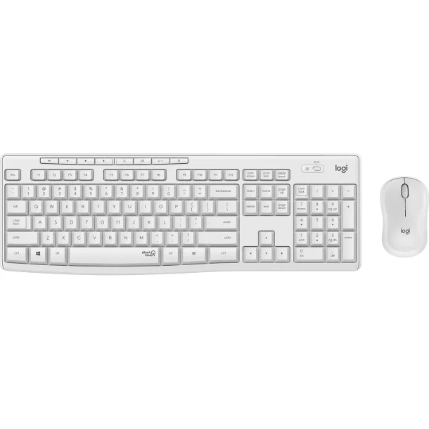Logitech MK295 Silent Trådløst Desktop-Set - Off White