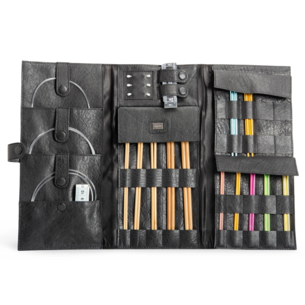 Muud Lucy Etui til Strikkepinde - Lder, Sort