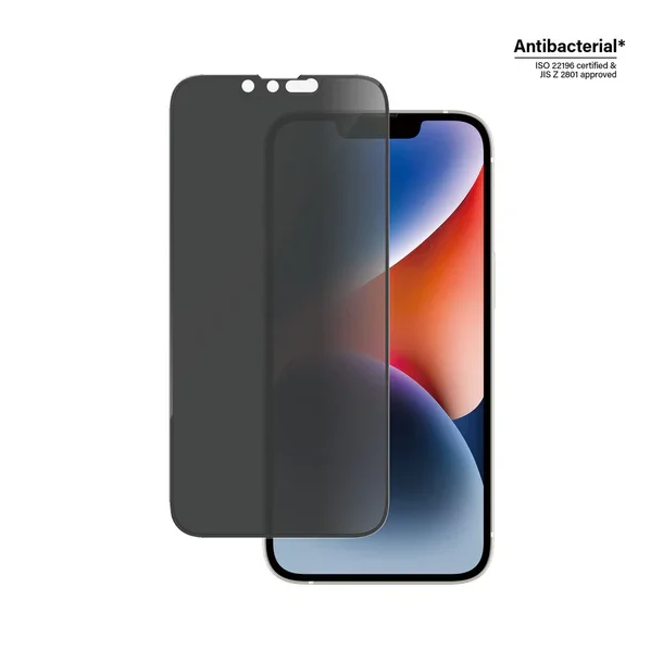 PanzerGlass skrmbeskyttelse iPhone 14/13/13 Pro - Privacy, antibakteriel