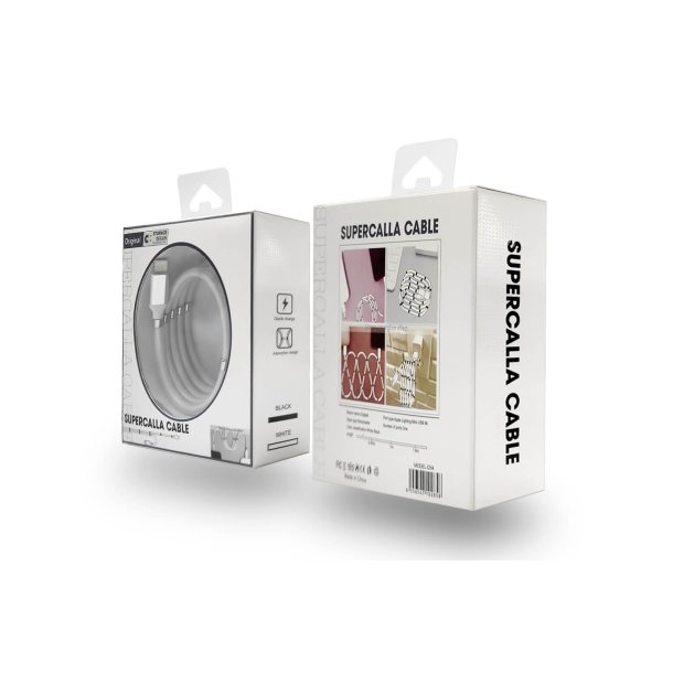 USB &#150; USB-C QC magnetkabel, 1 m, hvid