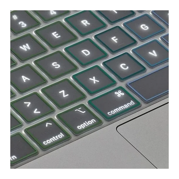Philbert Tastaturcover til MacBook Pro &amp; Air 13-14-16" (2021-2022) - Transparent/Regnbue