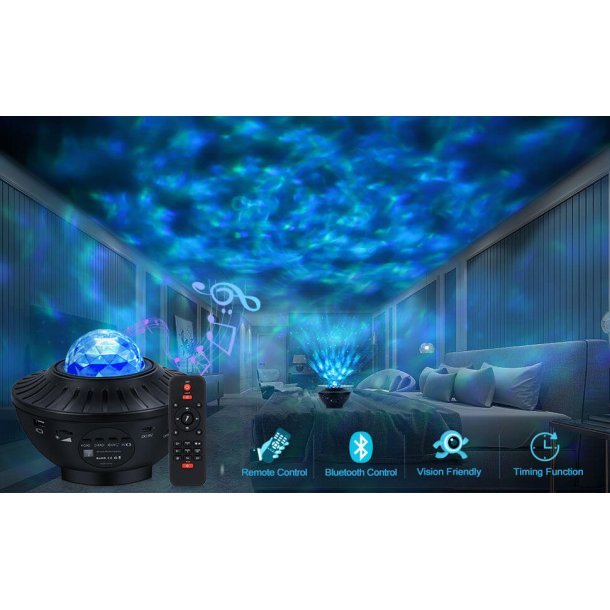 Stjernehimmel projektor - med Bluetooth