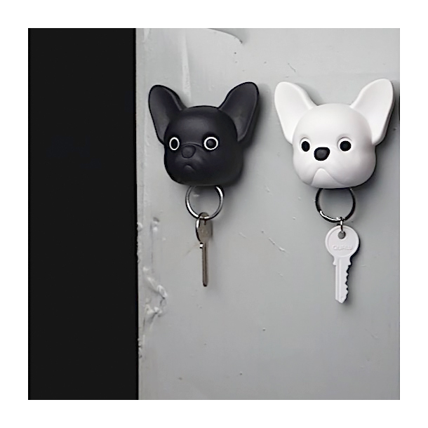 Qualy Frenchy Dog Key Holder, Hvid