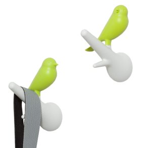 Qualy design Fugl Knager - st  2 (Hvid/Grn)