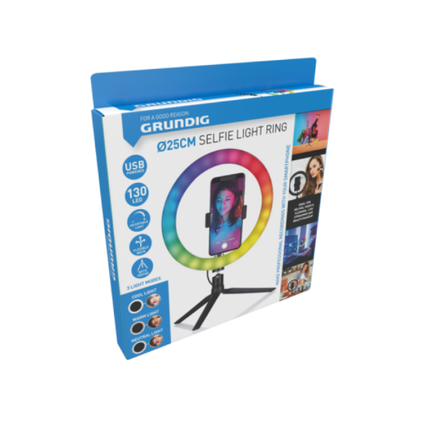 Grundig selfie ring light med 152 LED