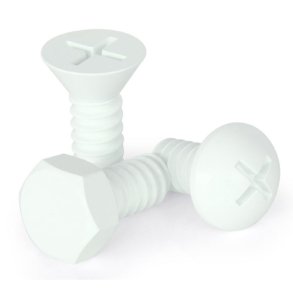 Qualy Screw Collection Knager, jumbo, 3 stk, hvid