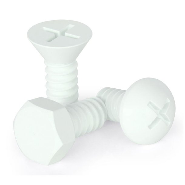 Qualy Screw Collection Knager, jumbo, 3 stk, hvid