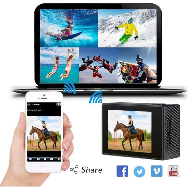 AKASO Brave 4 Ultra HD Action Kamera - 4K, WiFi, Digital Zoom