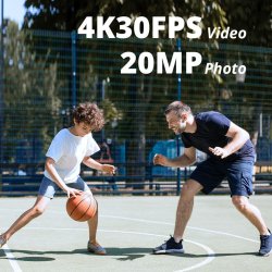 AKASO Brave 4 Pro Action Kamera - 4K/30fps, 20MP, Dobbeltskrm